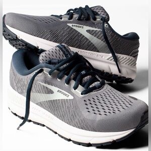 Brooks Addiction GTS 15 Running Shoes Women’s 8.5 Gray Navy Aqua Like New